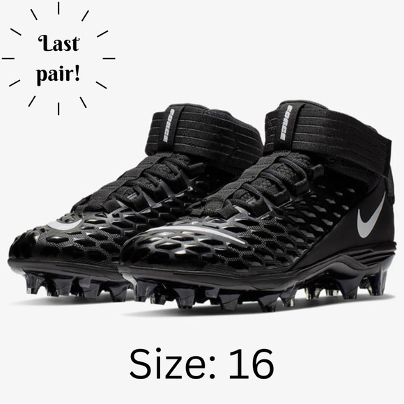 Nike Other - ✨NEW!✨ NIKE Mens Nike Force Savage Pro 2 Black Football Cleats - Size 16